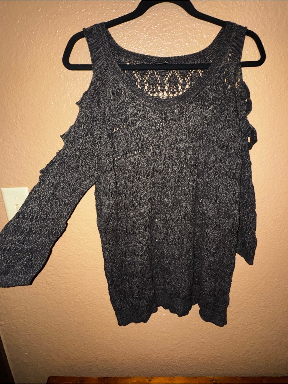 torrid Charcoal Gray Cold-Shoulder Knit Sweater Sz 2